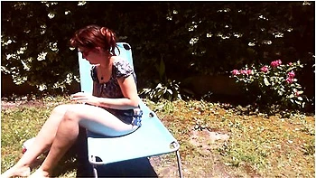 Nicoletta Sunbathes In A Public Garden Wearing A Big Dirty Diaper