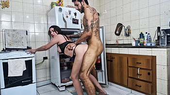 Quick Kitchen Floor Fuck - Amateur Latina Slut Gets Creampied By Big Cock