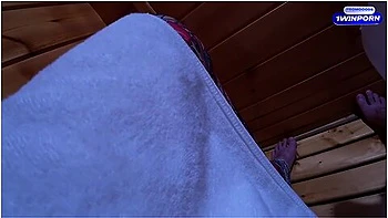 Sauna Adventure Pt4: Horny Milf Sees My Big Dick And Carefully Jerks Off