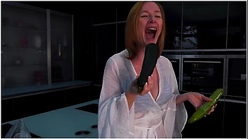 Horny Mature Tara Pleases Her Cock Hungry Pussy Using Cucumber With Condom