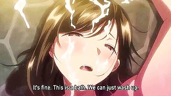 She has it sandwiched between her breasts and gives a titjob, then gets bukkake'd and creampied.