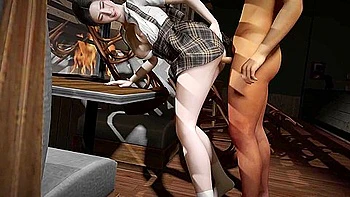 Big Breasted Office Girl And Lucky Guy - 3d Animation 4k