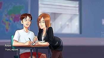 Car Toon And French Teacher In Sneaky Link With My Summertime Saga Gameplay)