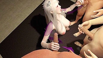 3d Cute Cosplay Slut Naked Her Perfect Body Have Blowbang Sex With Big Cocks