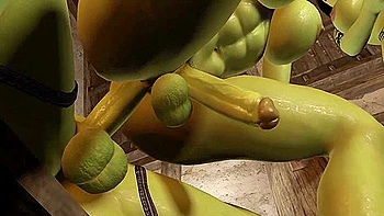Car Toon - Orc Dick Girl Rides Dick As Another Masturbates