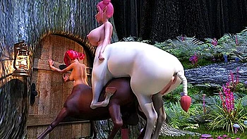Fantastic Sentaur Girls With Horse Futa-cocks Fuck In The Woods