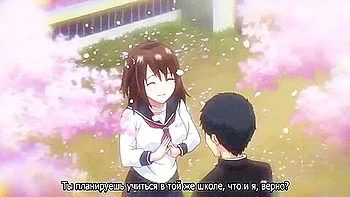 He massages her big breasts and then fucks her from above, cumming inside her.