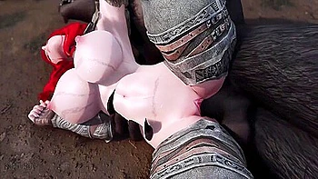 Werewolf Stretches Redhead Babes Pussy Heavy Warrior By The River 2.5