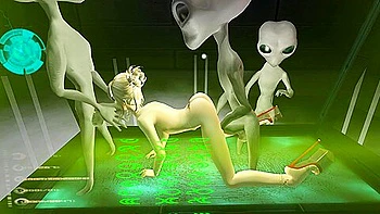 Human Female And 3 Aliens