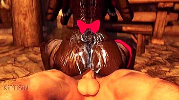 Two Step sisters Juicy Dark Catgirl Maid Fucked By Huge Dragonborn Cock 2