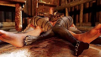 Two Catgirl Fake twin Step sisters Fucked By A Mighty Dragonborn 1