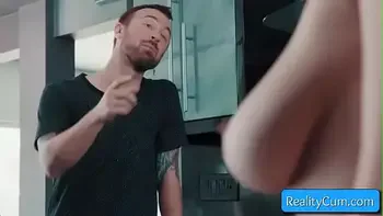 Amazing natural big tit blonde milf Lena Paul show her naked amazing body to her room mate and seduces him