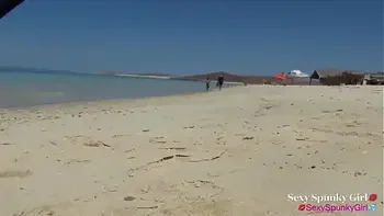 Cum on Her Big Tits at the Beach: Extreme Public Sloppy Blowjob