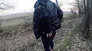Blow-job In The Woods With My Husband Friend- Down-jacket Fetish 249 - Preview