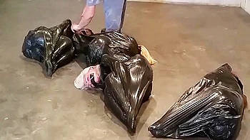 4 Girls Trash Bagged