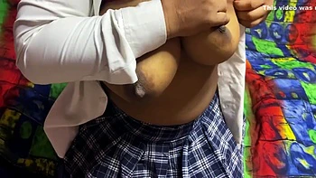 Young Couple Fool Around After The Classes