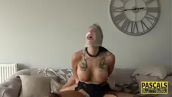 Submissive goth throated and anally fucked