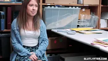 Pervy security officer wants to take advantage of the kinky thief