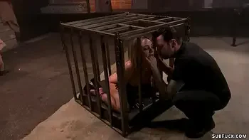 Blonde slave gagged and anal fucked