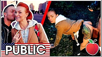 Awesome Public Fuck With Kessie Shy Behind Berlin Billboard