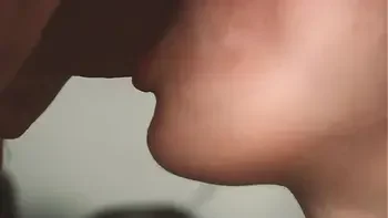 Slow motion. Close up blowjob from teen. Oral creampie