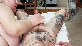 Stepmother-in-law Caresses My Cock With Her Mouth And Swallows Cum