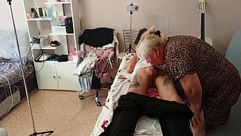 Stepmom Sucks And Jerks Off My Dick On The Massage Table And Swallows Cum