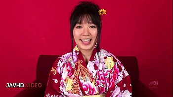 Chiharu seduces in kimono with passionate JAV scene