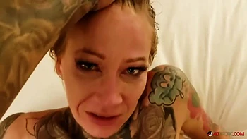 Inked-up, Rough-looking Bitch Amanda Doll Gets Fucked In Pov