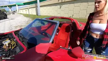 Roadside - Curvy Blonde Babe Gets Fucked By Roadside Assistance