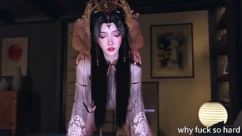 3D Horny Slut Asian Whore Wearing Cute Cosplay Dress Got Fucked so Hard