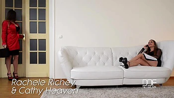 Golden Office Shower: Lesbian Mistress Ass Fucks Her Sub With Strap-On