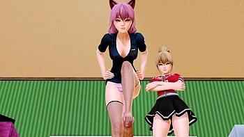 A Night with two Cats - 3D Hentai