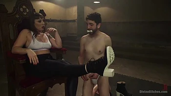 Mistress has wimpy slave boy do anything