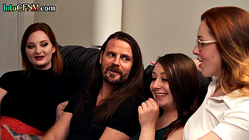 Three horny sluts give handjob