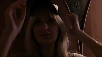 Filthy college slut bends over the lavatory to piss