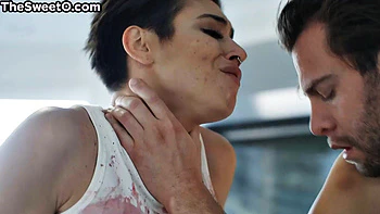 Shorthair horny babe smashed by BF