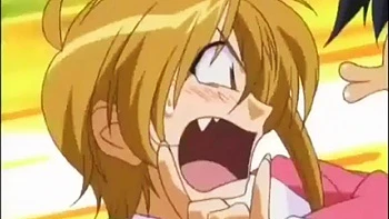 Weird anime hentai storyline with angry busty teen slut