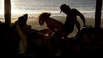 Vintage Blonde MFF Sex on Beach: Blowjob, Doggy  Brunette Porn