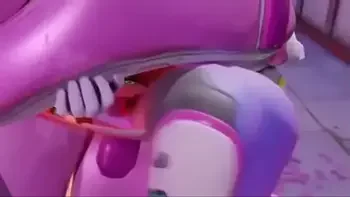 D.va gets stuck in mech and gets fucked