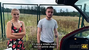 HUNT4K. Red riding hood has such a dirty mind so she didnt care about her boyfriend and fucked a stranger: Porn