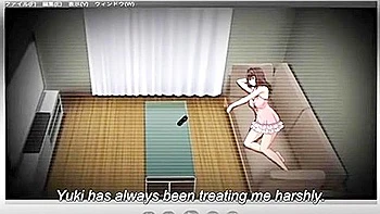 He sets up a camera and threatens her by watching his sister masturbating, then penetrates her and cums inside her.