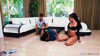 Noir Takes Control And Jerks Off Two White Cocks - Black Kira, Kira Noir And Kyra Black