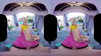 Tight Blonde with yellow shirt - vr180 4K: Cowgirl, Pov  Virtual Reality Porn