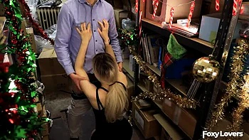 Hot MILF Cheats on Husband at Christmas Party - Quick Warehouse Fuck with Co-Worker