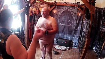 BBW British Domina Satana & Lanista Bear Punish Slaves - BDSM Dungeon Spanking & Femdom Training Part 4