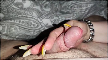 My Long Pointy Nails Make His Little Dick So Hard *cumblast