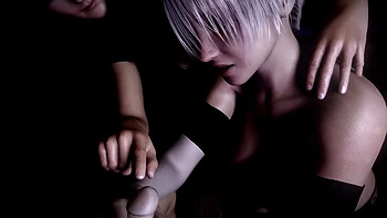 Silver Haired Chick Has a Threesome in the City