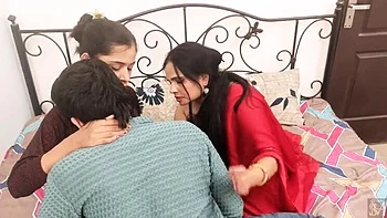 Desi Indian Bhabhi Hardcore Sex with Jija and Sali - Rough Fucking & Blowjob