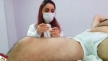 Nurse Handjob For Patient's Erection - Redhead In Uniform POV